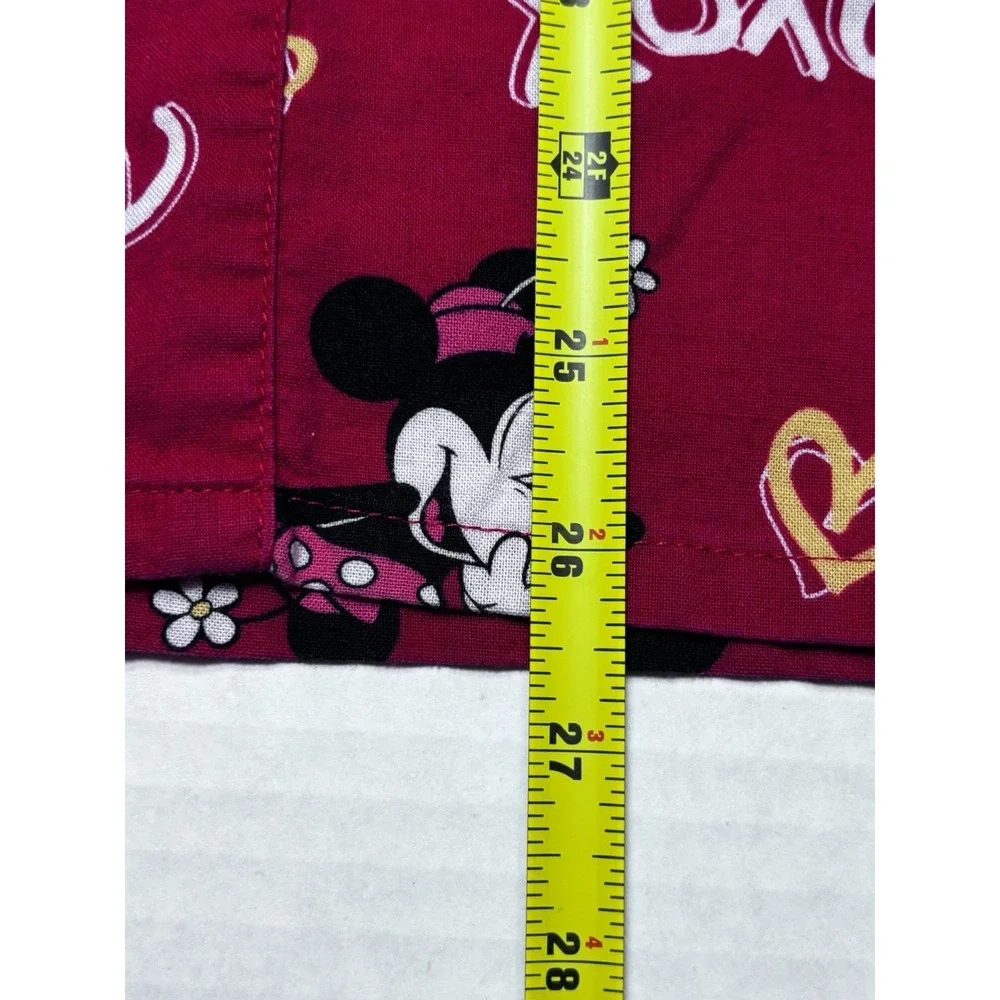Disney Mickey Minnie Scrub Top Large Valentine XOXO Nurse Medical Uniform